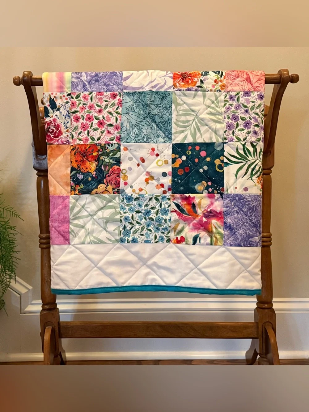 Handmade Patchwork Floral Cotton Quilt